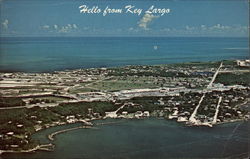 Aerial View of Town Key Largo, FL Postcard Postcard