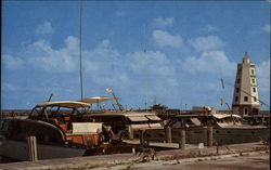 Fishing boats at the Davis Docks on the famous Florida Keys Postcard