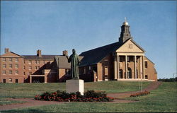 Merrimack College - Christ the Teacher, Chapel and Statue North Andover, MA Postcard Postcard