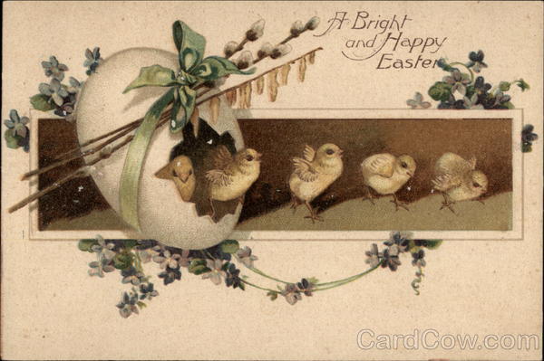 A Bright and Happy Easter - Chicks and Egg With Chicks