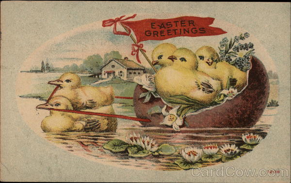 Easter Greetings With Chicks
