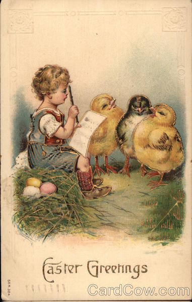 Easter Greetings With Chicks