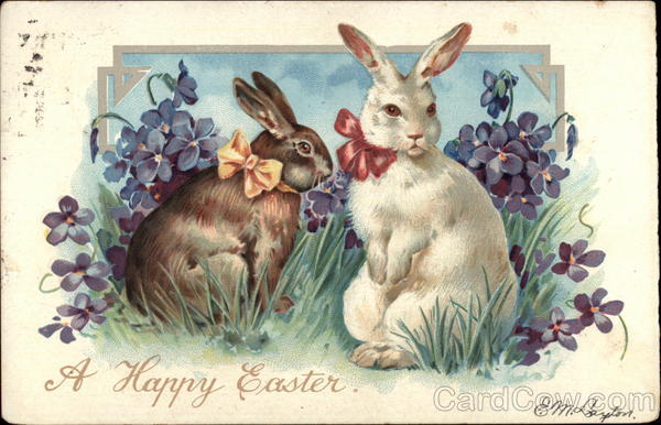 A Happy Easter With Bunnies