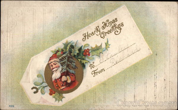 Hearty Xmas Greetings Santa Claus