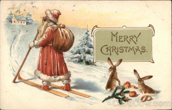Merry Christmas - Santa Claus on Skis