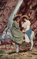 I Told You So - Two Women Sitting on a Donkey Postcard