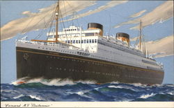 Cunard M.V. "Britannic" Steamers Postcard Postcard
