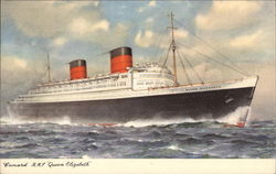 Cunard R.M.S. "Queen Elizabeth" Postcard