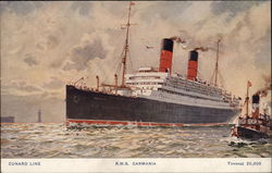 Cunard Line, R.M.S. Carmania Postcard
