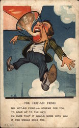 The Hot-Air Fiend Comic, Funny Postcard Postcard