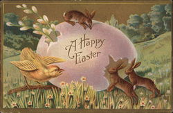 A Happy Easter Eggs Postcard Postcard