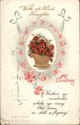 With all Kind Thoughts at Christmas Postcard