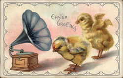 Easter Greetings With Chicks Postcard Postcard