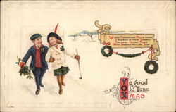 Ye Good Old Time Xmas Postcard