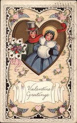 Valentine Greetings Couples Postcard Postcard