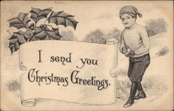 I Send You Christmas Greetings Postcard