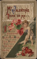 My Valentine Think of Me Postcard