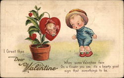 I greet thee dear Valentine Postcard