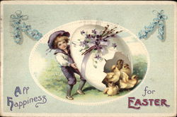 All Happiness For Easter Postcard
