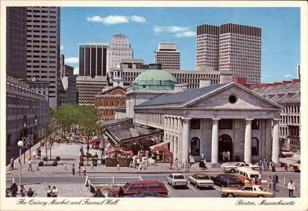 The Quincy Market and Faneuil Hall Boston Massachusetts