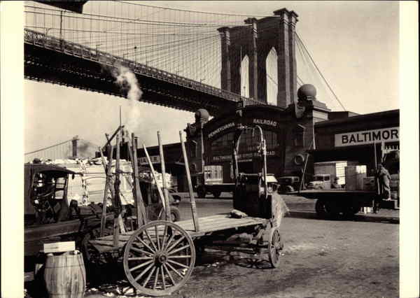 Brooklyn Bridge, With Pier 21, Pennsylvania R.R., 1937 New York