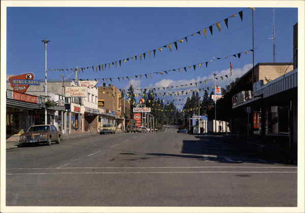 Looking up Reid Street Quesnel BC Canada British Columbia