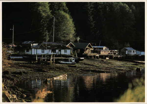 View of Houses and River Vancouver Island BC Canada