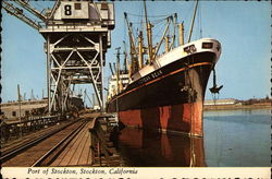 Port of Stockton California Postcard Postcard
