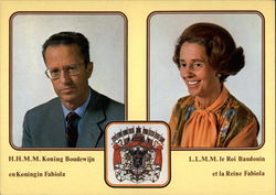 HHMM Koning Boudewijn & LLMM le Roi Baudouin Postcard