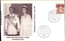 Shah of Iran Kaiser Reza Pahlavi Schah-inSchah und Kaiserin Farah Postcard