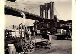 Brooklyn Bridge, With Pier 21, Pennsylvania R.R., 1937 Postcard