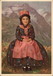 Costumes Suisse - Valais Postcard