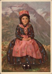 Costumes Suisse - Valais Postcard