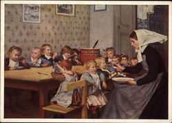 Albert Anker: Die Kirppe Postcard