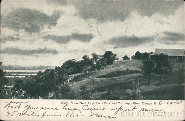 View of Eagle Point Park, and Mississippi River Clinton Iowa