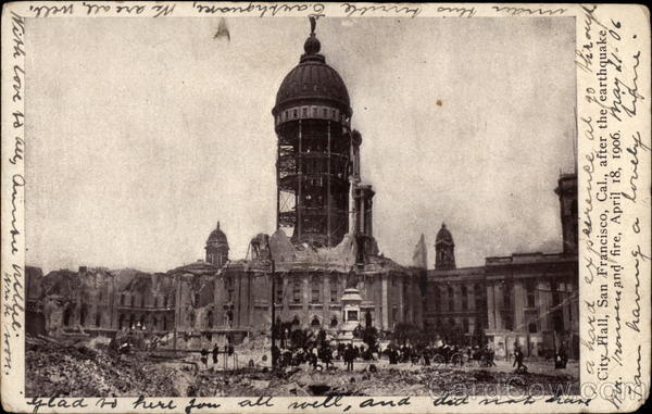 City Hall After the Earthquake and Fire, April 18, 1906 San Francisco California