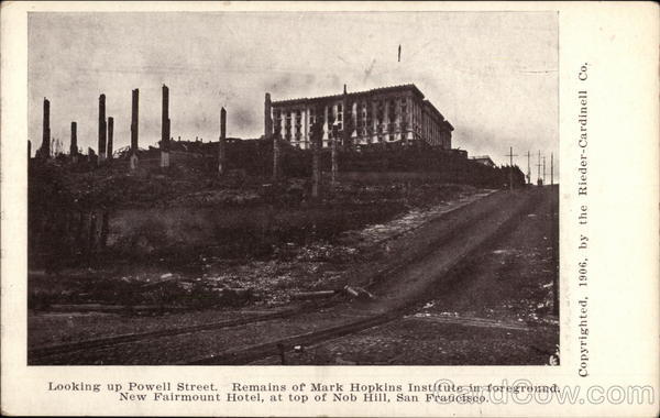 Looking up Powell Street San Francisco California