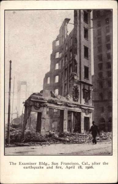 San Francisco Examiner Building After the 1906 Earthquake California