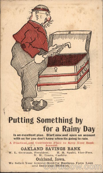 Oakland Savings Bank Ad Card Iowa