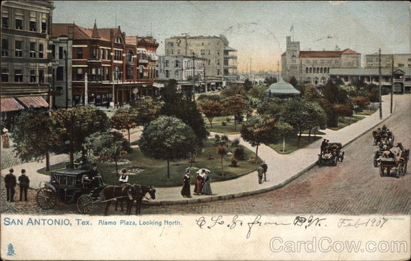 Alamo Plaza, Looking North San Antonio Texas