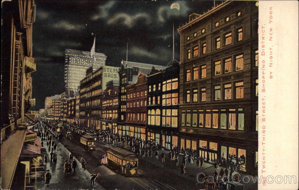 Twenty-Third Street, Shopping District, By Night New York