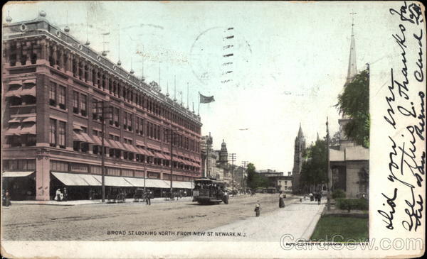 Broad Street Looking North from New Street Newark New Jersey