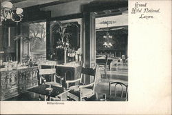 Grand Hotel National - Billiards Room Lucerne, Switzerland Postcard Postcard