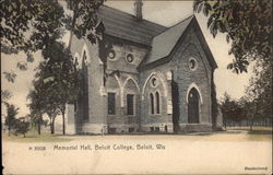 Memorial Hall, Beloit College Wisconsin Postcard Postcard