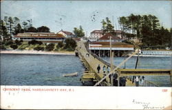 Crescent Park Narragansett Bay, RI Postcard Postcard