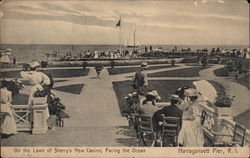 On the Lawn of Sherry's New Casino, Facing the Ocean Narragansett Pier, RI Postcard Postcard