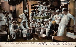 US Sailors Life "Assisting the Cook" Postcard