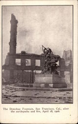 The Donohue Fountain After the Earthquake and Fire, April 18, 1906 Postcard