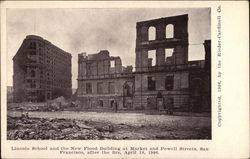 Lincoln School and the New Flood Building 1906 San Francisco, CA Postcard Postcard