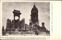 Ruins of San Francisco City Hall Postcard